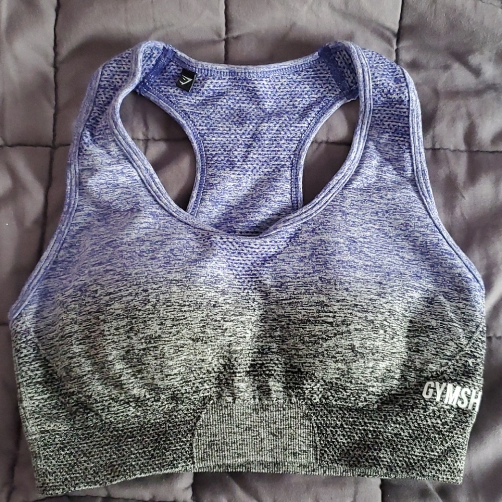 Gymshark Ombre Seamless Sports Bra XS Indigo/Black